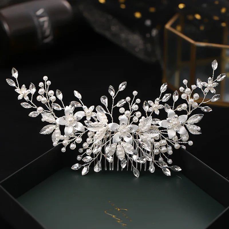 Handmade Bride Hair Pin: Alloy, Pearl Beads, and Crystal Barrette for Women