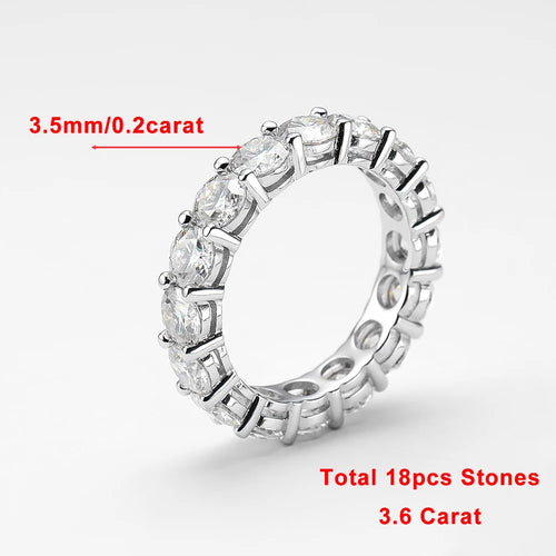 2.2 CT Moissanite Eternity Rings for Women Men 925 Sterling Silver