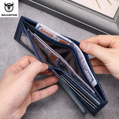 Men's Fashionable Leather Wallet with RFID Protection for Business