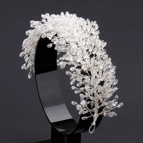 Handcrafted Baroque Crystal Bead Flower Tiaras and Bridal Hairbands