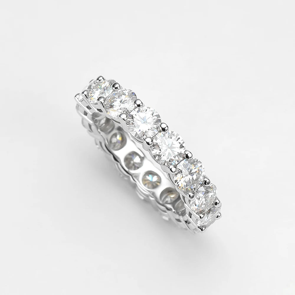 2.2 CT Moissanite Eternity Rings for Women Men 925 Sterling Silver