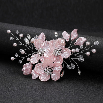 Crystal Pearl Flower Hair Clips Elegant Headwear For Women Precious