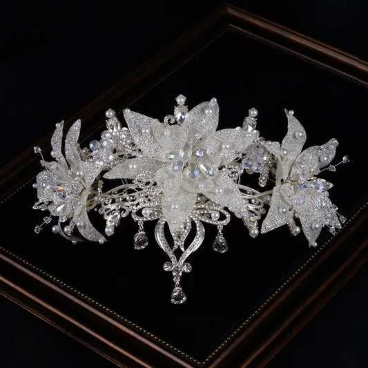 Wedding Bridal Crown Handmade Crystal Rhinestone Brides HP143