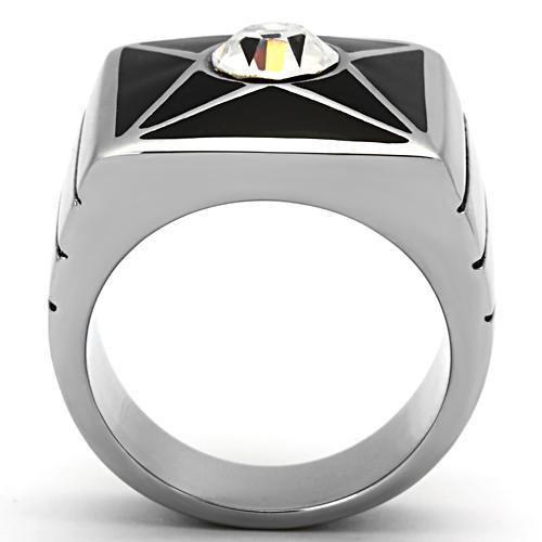 Men Stainless Steel Synthetic Crystal Rings TK1049