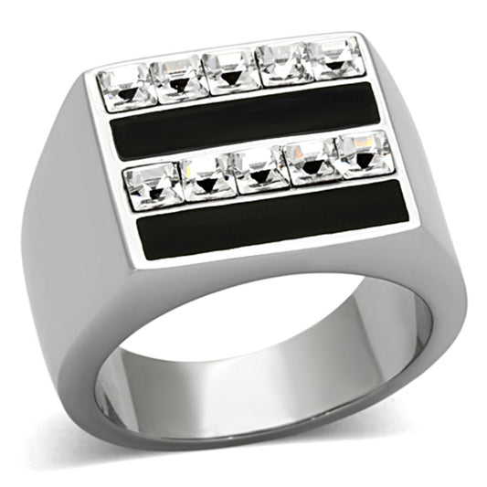 Men Stainless Steel Synthetic Crystal Rings TK1177