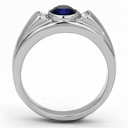 Stainless Steel Men's Ring with Synthetic Glass, Model TK1184