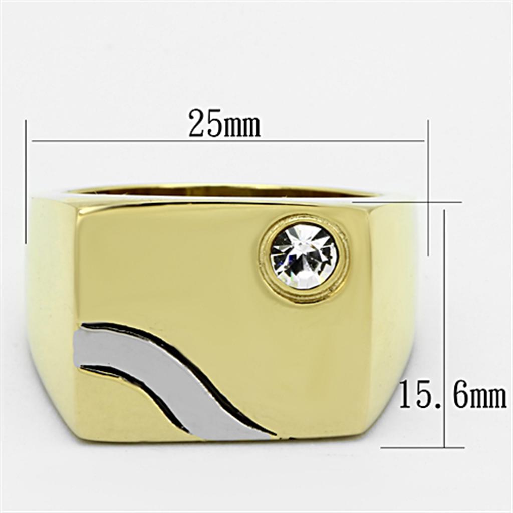 Men Stainless Steel Synthetic Crystal Rings TK1186