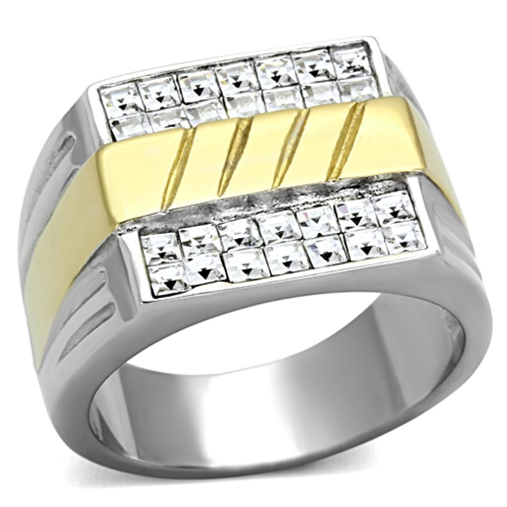 Men Stainless Steel Synthetic Crystal Rings TK1193