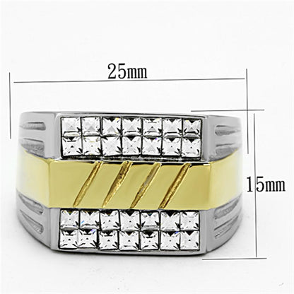 Men Stainless Steel Synthetic Crystal Rings TK1193