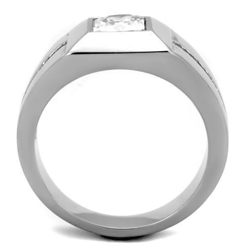 Men Stainless Steel Cubic Zirconia Rings