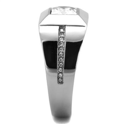 Men Stainless Steel Cubic Zirconia Rings