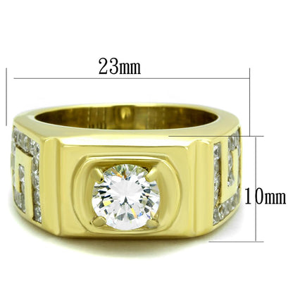 Men's Stainless Steel Cubic Zirconia Rings