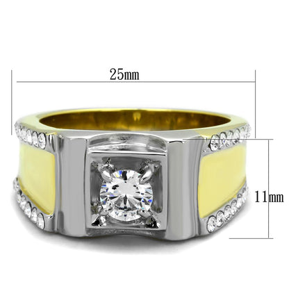 Stainless Steel Rings for Men Embedded with Cubic Zirconia