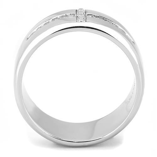 Men's Stainless Steel Rings with Cubic Zirconia, Model TK3225