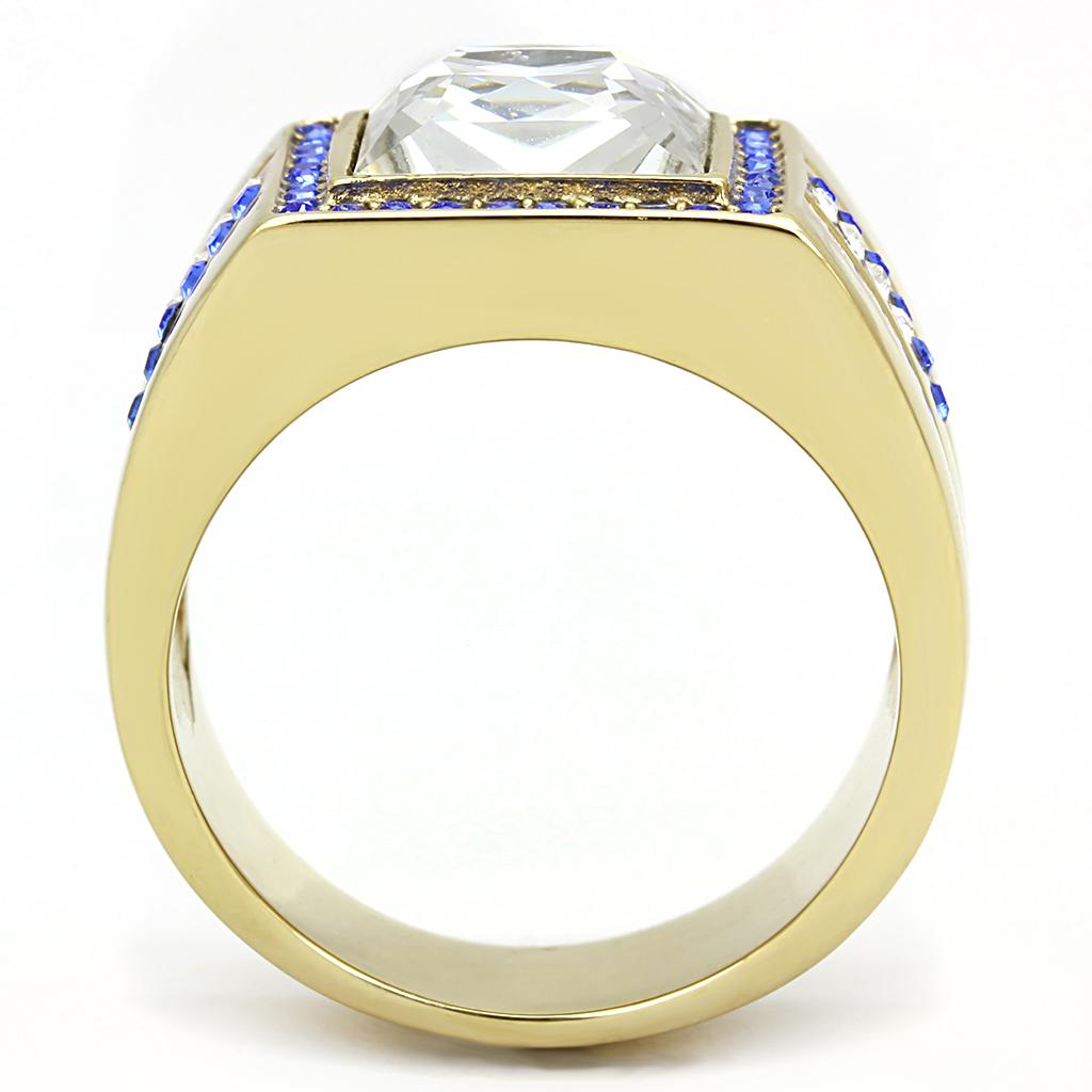 Men Stainless Steel Synthetic Crystal Rings TK3269