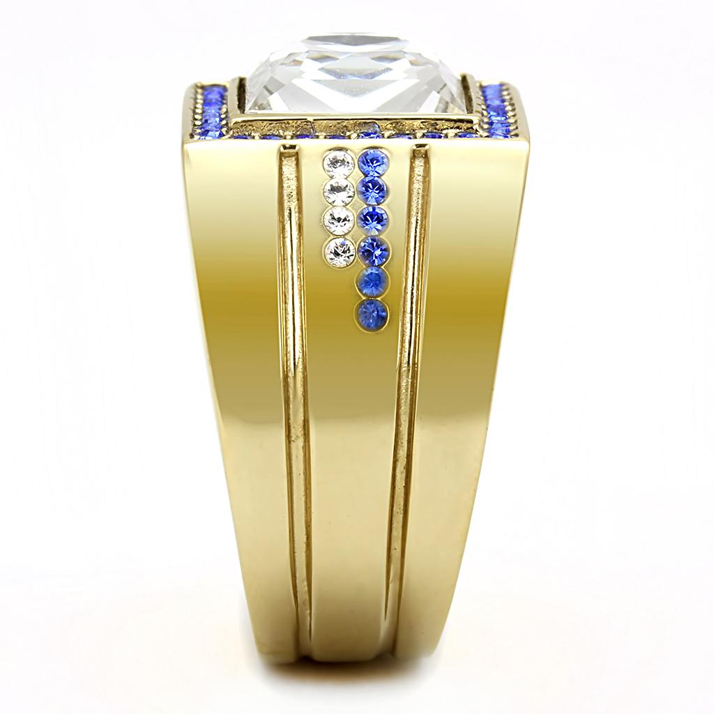 Men Stainless Steel Synthetic Crystal Rings TK3269