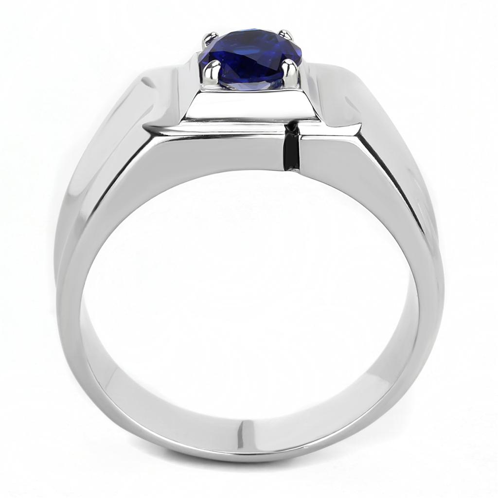 Stainless Steel Men's Rings with Synthetic Glass, Model TK3459