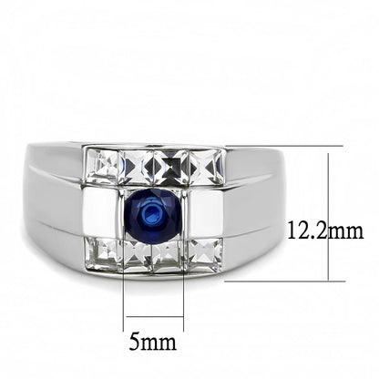 Men Stainless Steel Synthetic Glass Rings TK3463