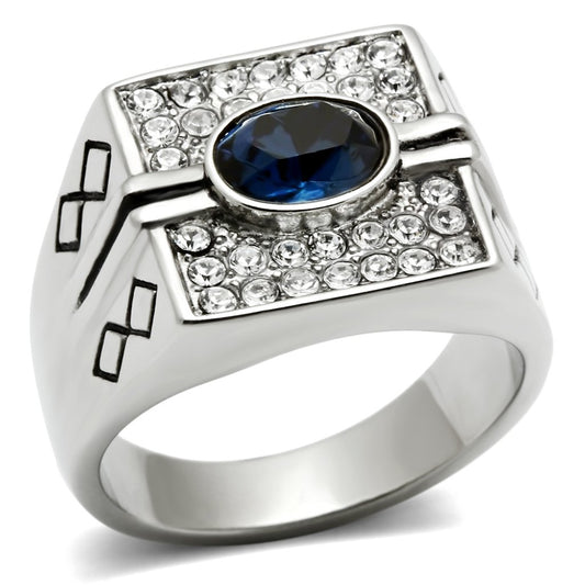 Men Stainless Steel Synthetic Crystal Rings TK369