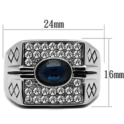 Men Stainless Steel Synthetic Crystal Rings TK369