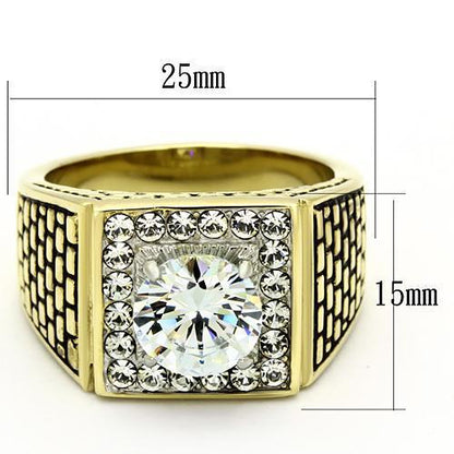 Men Stainless Steel Cubic Zirconia Rings