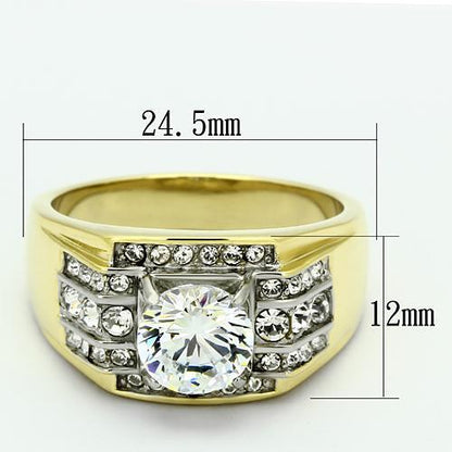 Men Stainless Steel Cubic Zirconia Rings