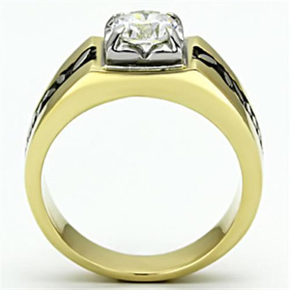 Men Stainless Steel Cubic Zirconia Rings TK739