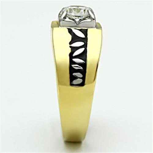 Men Stainless Steel Cubic Zirconia Rings TK739