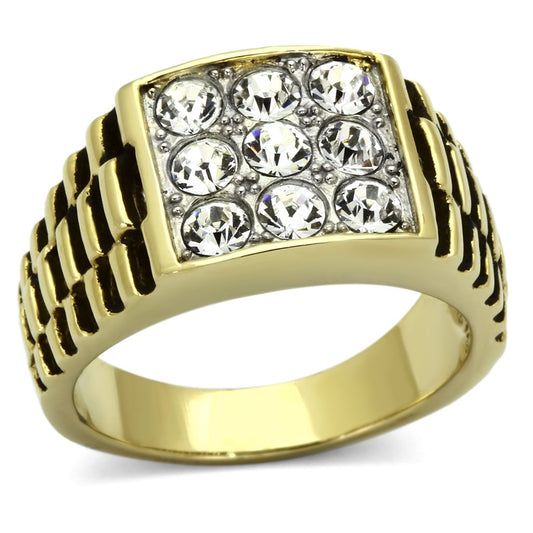 Men Stainless Steel Synthetic Crystal Rings TK796