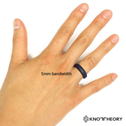 Thin Blue Line Striped Silicone Ring For Men and Women