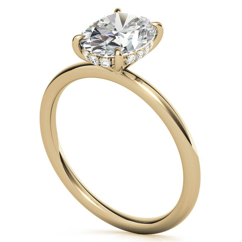 Yellow Gold Moissanite Oval Shape Ring – LR00168