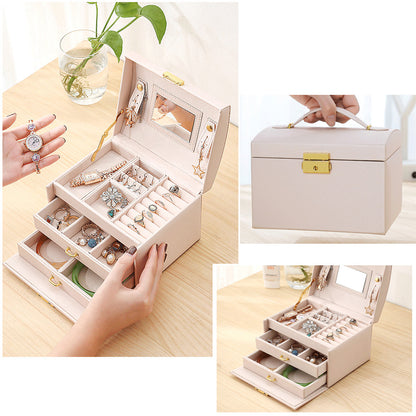 Luxurious Leather Jewelry Box with Velvet Lining