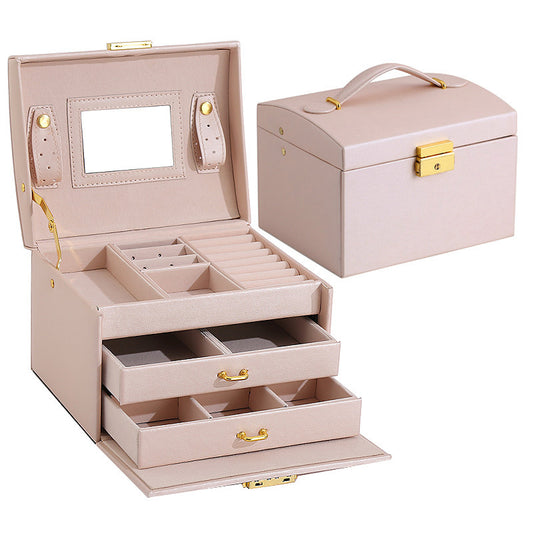 Luxurious Leather Jewelry Box with Velvet Lining