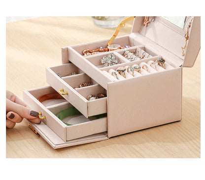 Luxurious Leather Jewelry Box with Velvet Lining