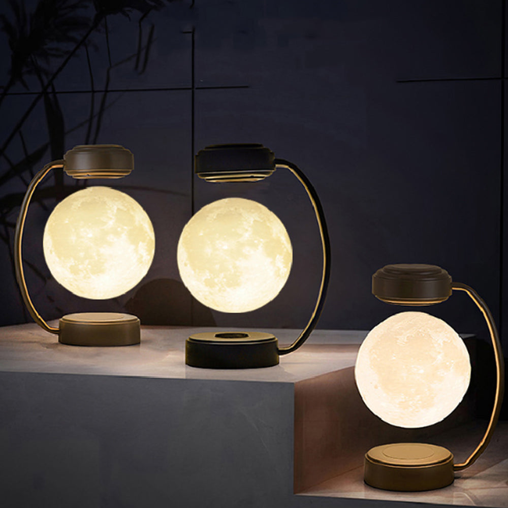 Innovative Magnetic Levitation Moon Lamp with LED Rotation Featur