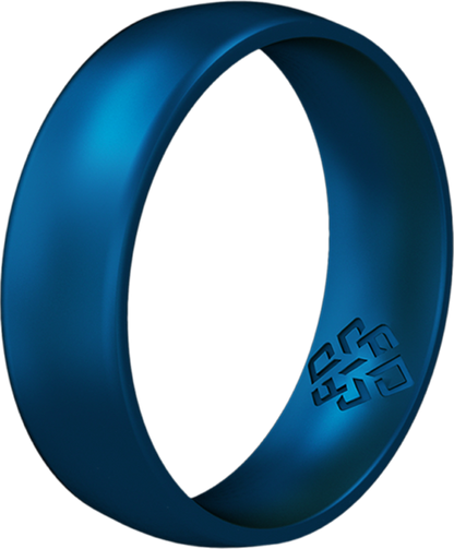 Metallic Blue Breathable Silicone Ring For Men and Women