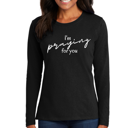 Womens Long Sleeve Graphic T-shirt, Say It Soul, I’m Praying